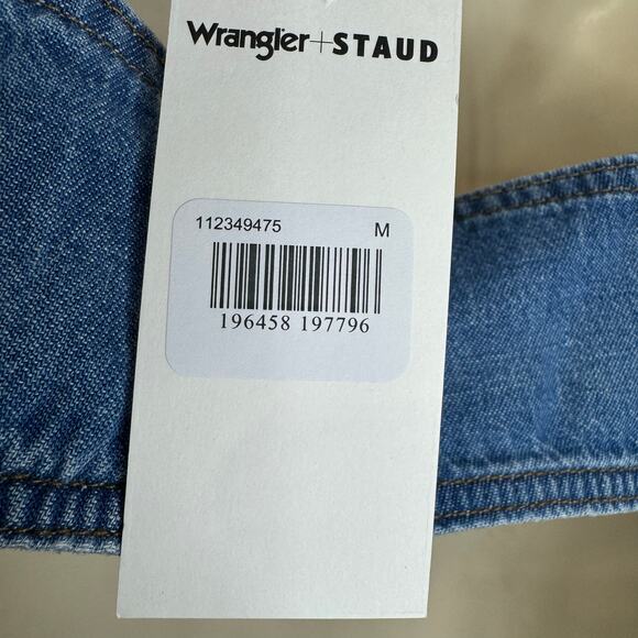 Wrangler + STAUD The Jean Cropped Denim Top Sexy Women's M New - Picture 12 of 15